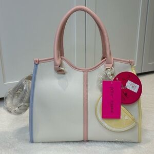 *New* Betsey Johnson Multicolored (Cream, Pink, Blue, and Yellow) Xolindie Purse